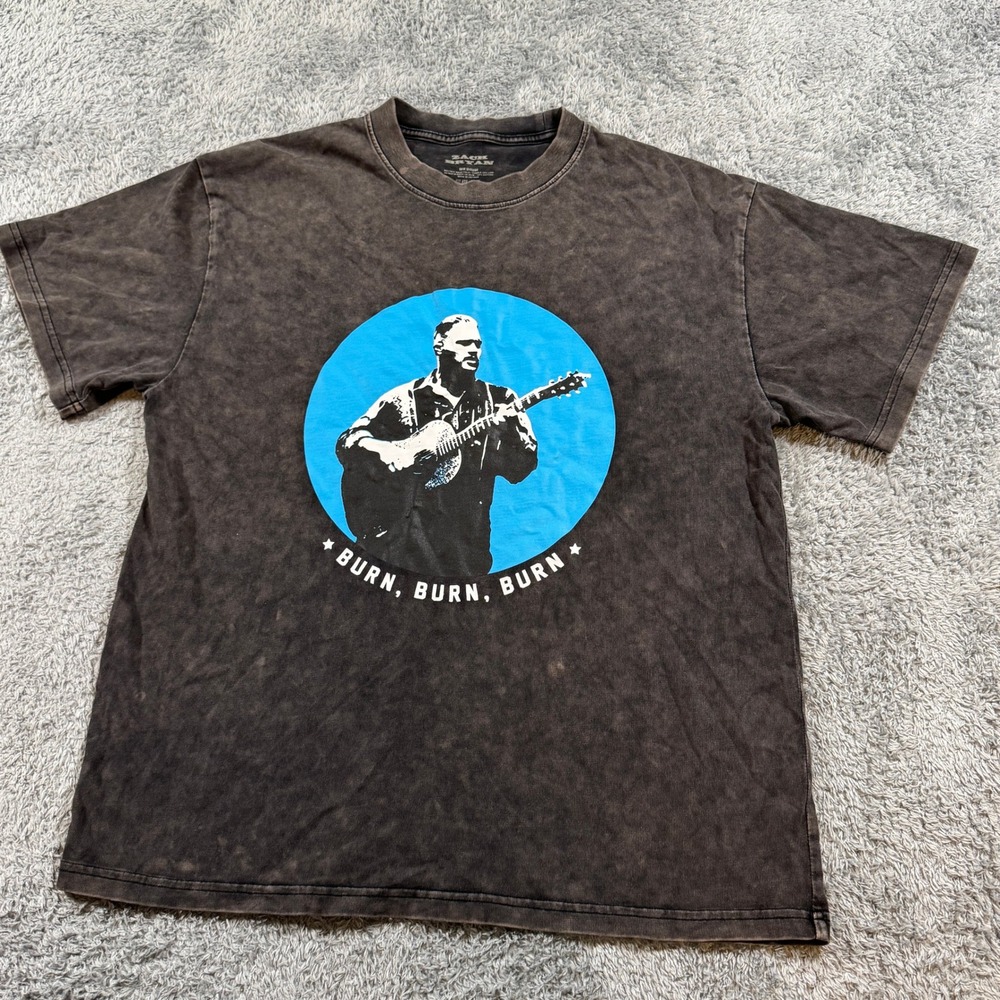 Zach Bryan Burn Burn Burn 2023 Tour Concert T Shirt Medium Gray Mineral Wash M